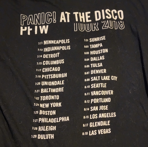 P!ATD 2018 Tour Shirt - Picture 3 of 3